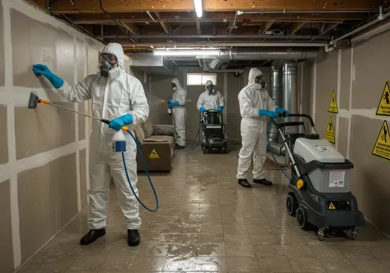 Basement Moisture Removal and Structural Drying process in Ames, IA